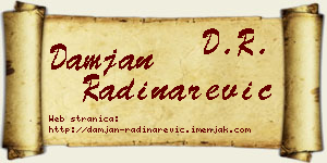 Damjan Radinarević vizit kartica